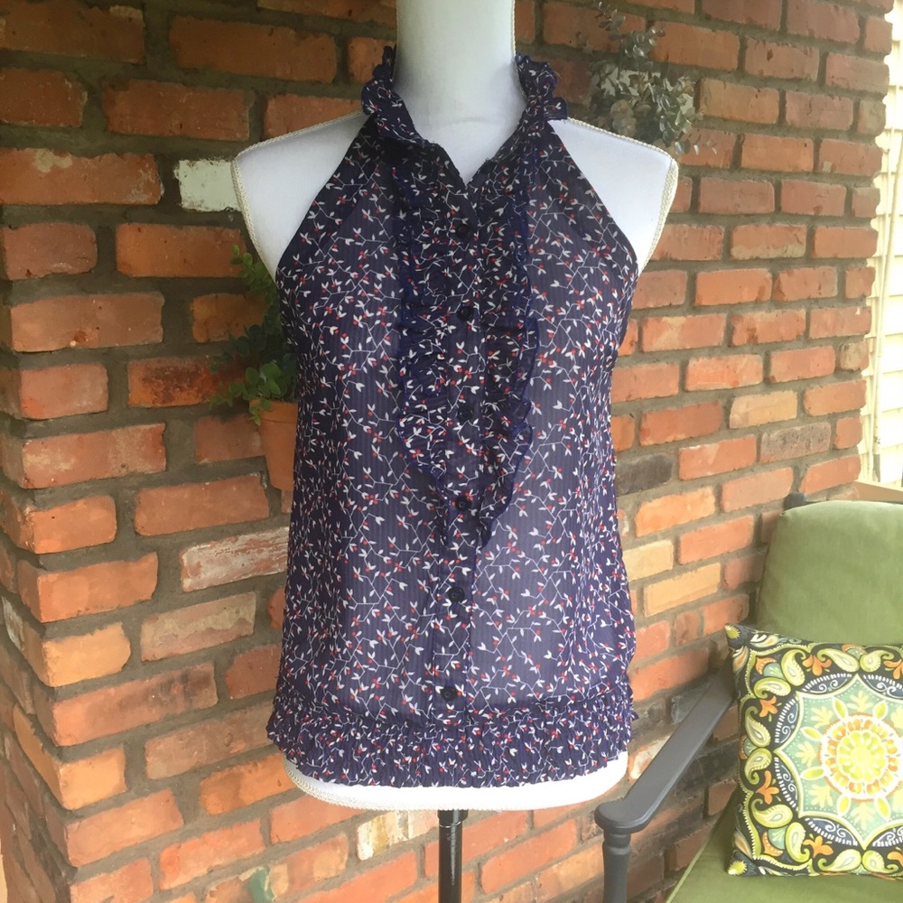 High Neck Ruffle Summer Tank